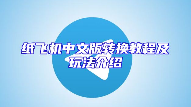 纸飞机中文版转换教程及玩法介绍