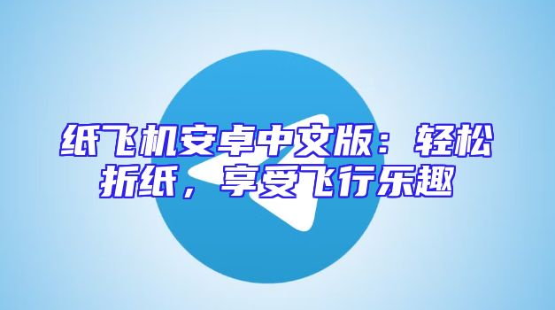 纸飞机安卓中文版：轻松折纸，享受飞行乐趣