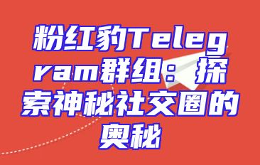 粉红豹Telegram群组：探索神秘社交圈的奥秘