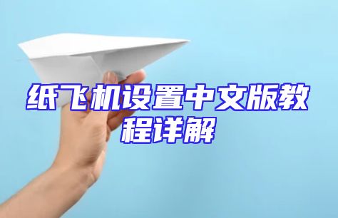 纸飞机设置中文版教程详解