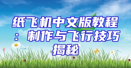 纸飞机中文版教程：制作与飞行技巧揭秘