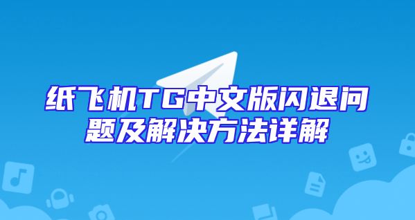 纸飞机TG中文版闪退问题及解决方法详解