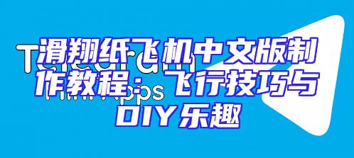 滑翔纸飞机中文版制作教程：飞行技巧与DIY乐趣
