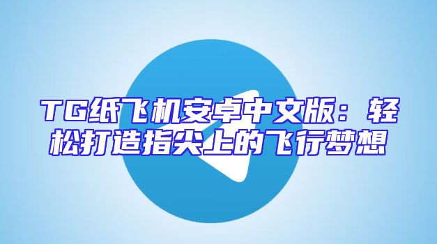 TG纸飞机安卓中文版：轻松打造指尖上的飞行梦想