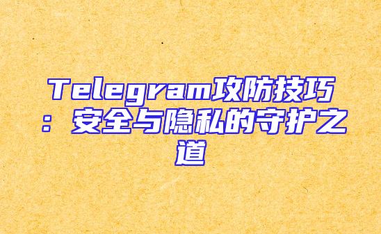 Telegram攻防技巧：安全与隐私的守护之道