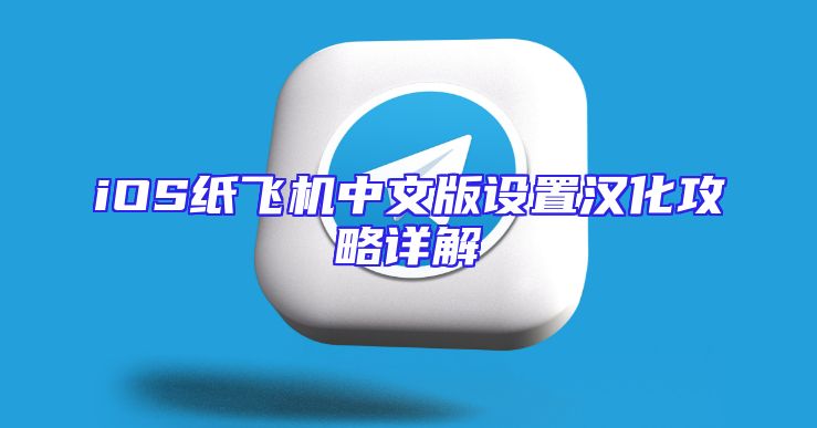 iOS纸飞机中文版设置汉化攻略详解