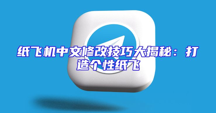 纸飞机中文修改技巧大揭秘：打造个性纸飞