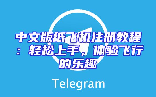 中文版纸飞机注册教程：轻松上手，体验飞行的乐趣