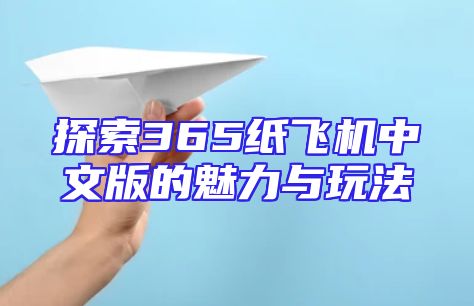 探索365纸飞机中文版的魅力与玩法