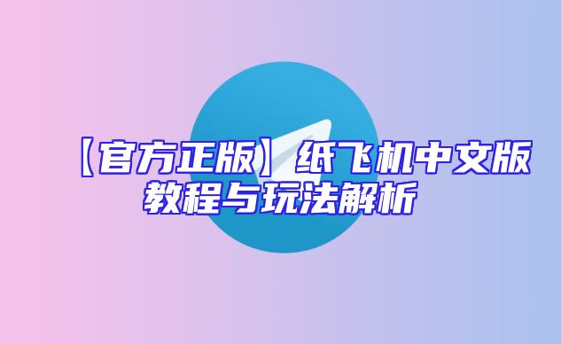 【官方正版】纸飞机中文版教程与玩法解析