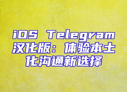 iOS Telegram汉化版：体验本土化沟通新选择
