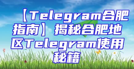 【Telegram合肥指南】揭秘合肥地区Telegram使用秘籍