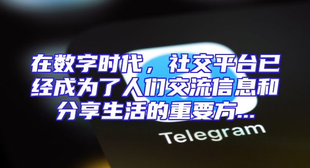 在数字时代，社交平台已经成为了人们交流信息和分享生活的重要方...