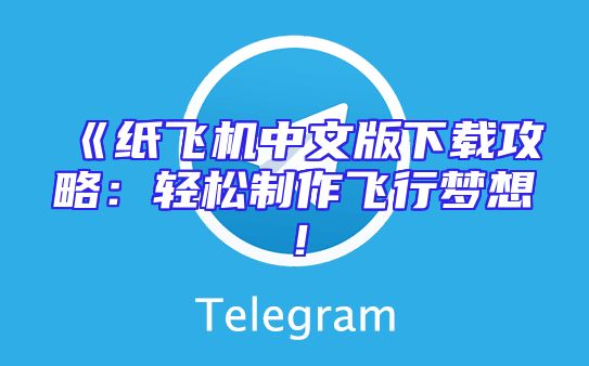 《纸飞机中文版下载攻略：轻松制作飞行梦想！