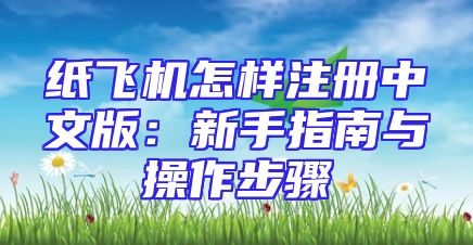 纸飞机怎样注册中文版：新手指南与操作步骤