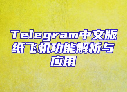Telegram中文版纸飞机功能解析与应用