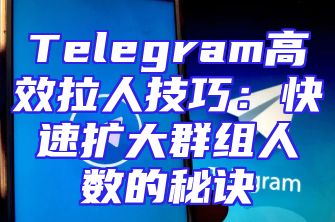 Telegram高效拉人技巧：快速扩大群组人数的秘诀
