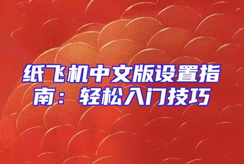 纸飞机中文版设置指南：轻松入门技巧