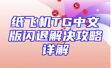 纸飞机TG中文版闪退解决攻略详解