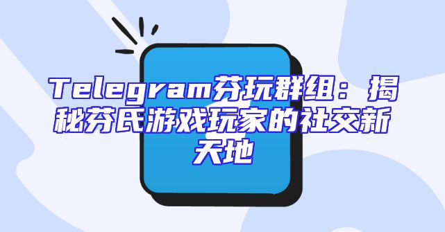 Telegram芬玩群组：揭秘芬氏游戏玩家的社交新天地