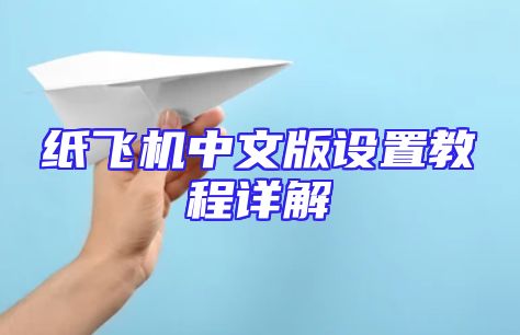 纸飞机中文版设置教程详解