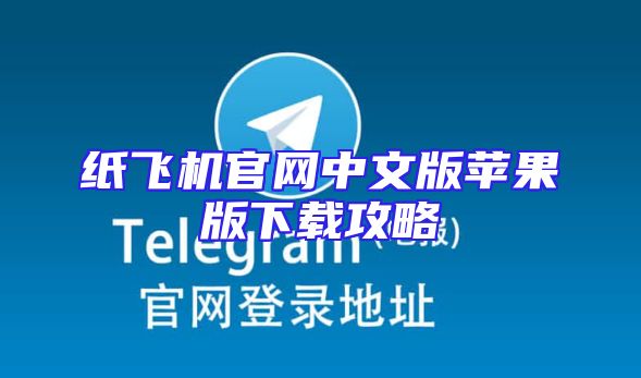 纸飞机官网中文版苹果版下载攻略