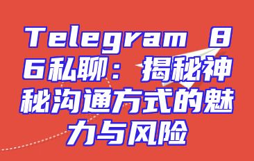 Telegram 86私聊：揭秘神秘沟通方式的魅力与风险
