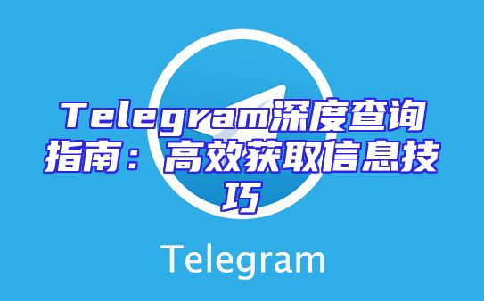 Telegram深度查询指南：高效获取信息技巧