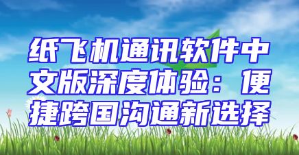 纸飞机通讯软件中文版深度体验：便捷跨国沟通新选择