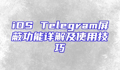iOS Telegram屏蔽功能详解及使用技巧