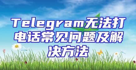 Telegram无法打电话常见问题及解决方法