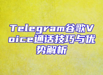 Telegram谷歌Voice通话技巧与优势解析