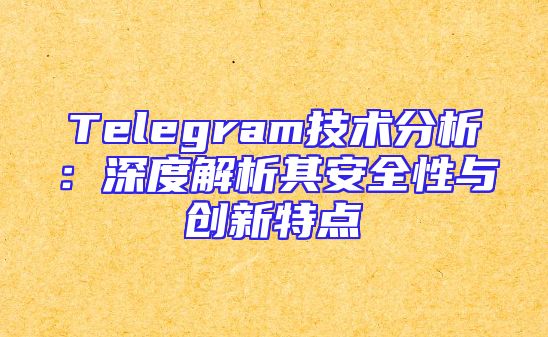 Telegram技术分析：深度解析其安全性与创新特点