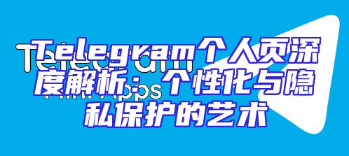 Telegram个人页深度解析：个性化与隐私保护的艺术