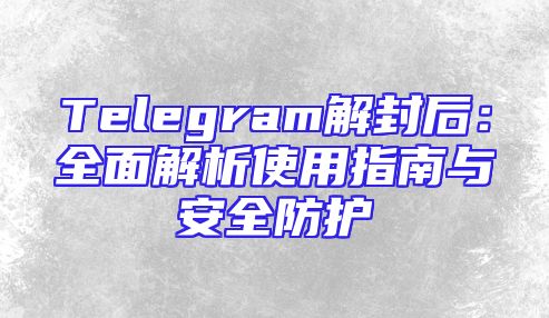 Telegram解封后：全面解析使用指南与安全防护