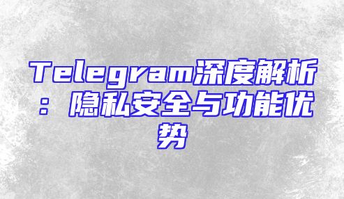 Telegram深度解析：隐私安全与功能优势