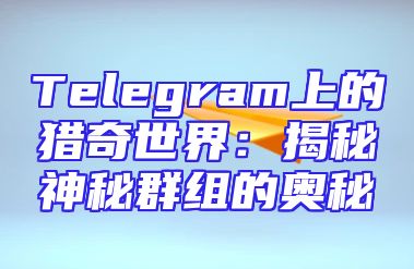 Telegram上的猎奇世界：揭秘神秘群组的奥秘