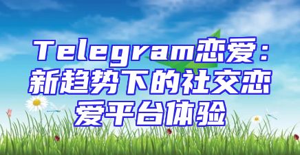 Telegram恋爱：新趋势下的社交恋爱平台体验