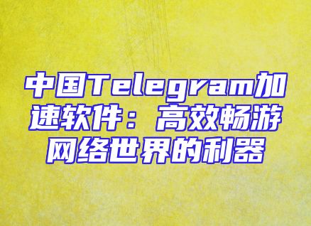 中国Telegram加速软件：高效畅游网络世界的利器