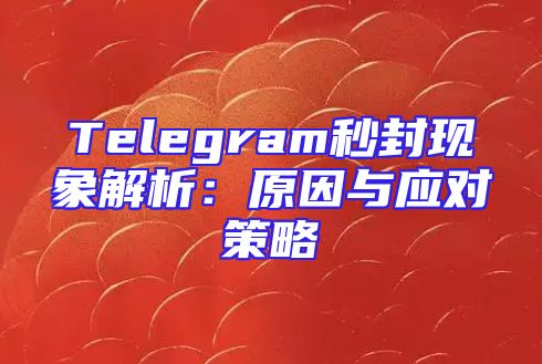 Telegram秒封现象解析：原因与应对策略