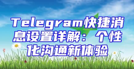 Telegram快捷消息设置详解：个性化沟通新体验