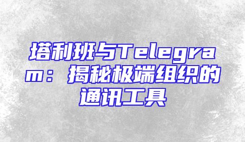塔利班与Telegram：揭秘极端组织的通讯工具