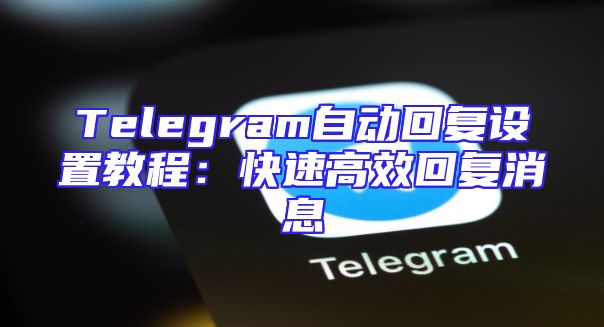 Telegram自动回复设置教程：快速高效回复消息