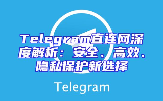Telegram直连网深度解析：安全、高效、隐私保护新选择