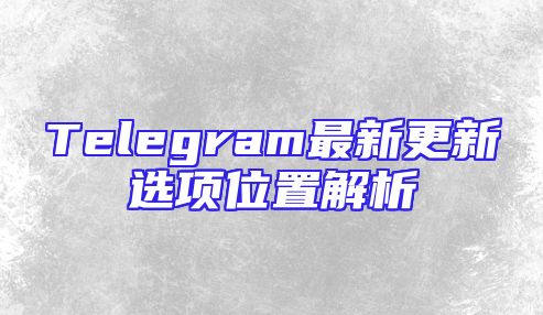 Telegram最新更新选项位置解析