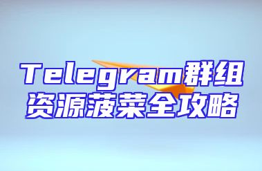 Telegram群组资源菠菜全攻略